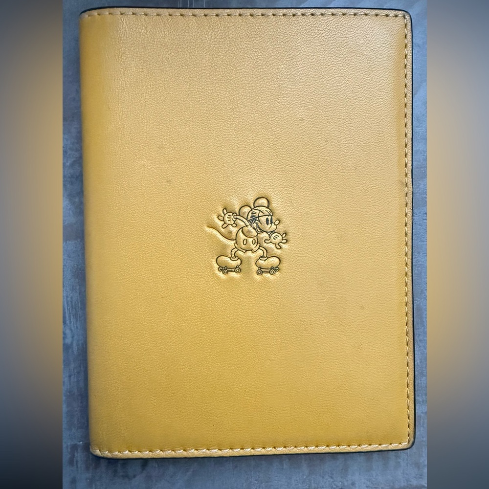 Coach X Disney Yellow Leather Passport Holder
